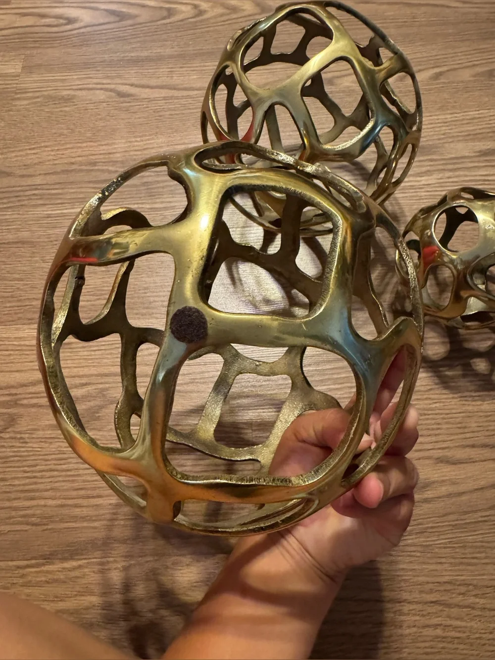 Decorative Openwork Metal Orb Set - Accent